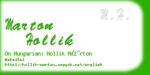 marton hollik business card